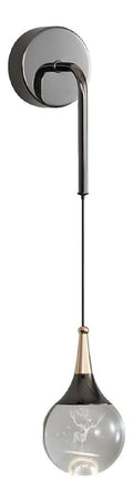 Applique murale Noir et Ambre aux lignes epurees avec eclairage confortable 5 W