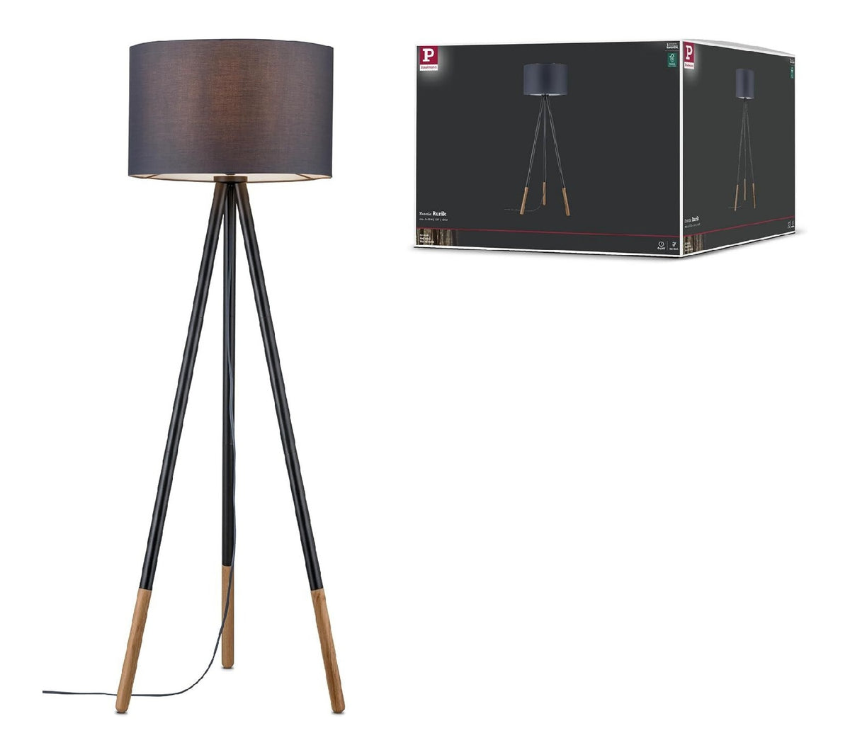 Luminaire Gris a silhouette graphique de type lampadaire E27