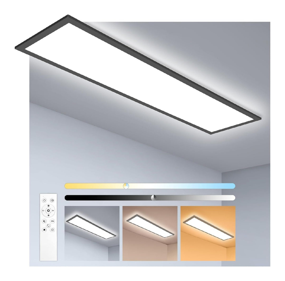 Plafonnier decoratif Noir et Blanc avec diffusion lumineuse harmonieuse 40 W 3000 K