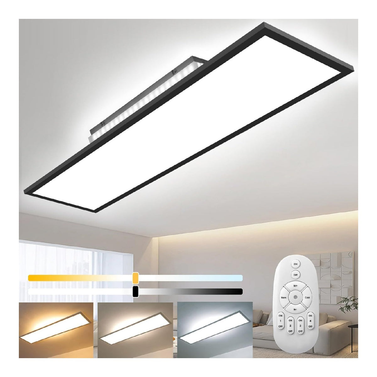 Plafonnier Noir et Blanc au style moderne avec conception fonctionnelle 52W 2700K