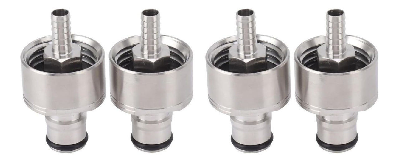 4 Paquet du Bouchons de Carbonatation en Acier Inoxydable Remplissage de Bouteille en PET a Carbonatation Forcee Bouchon du Couplage CO2 Systeme du Carbonateur Bouchon de