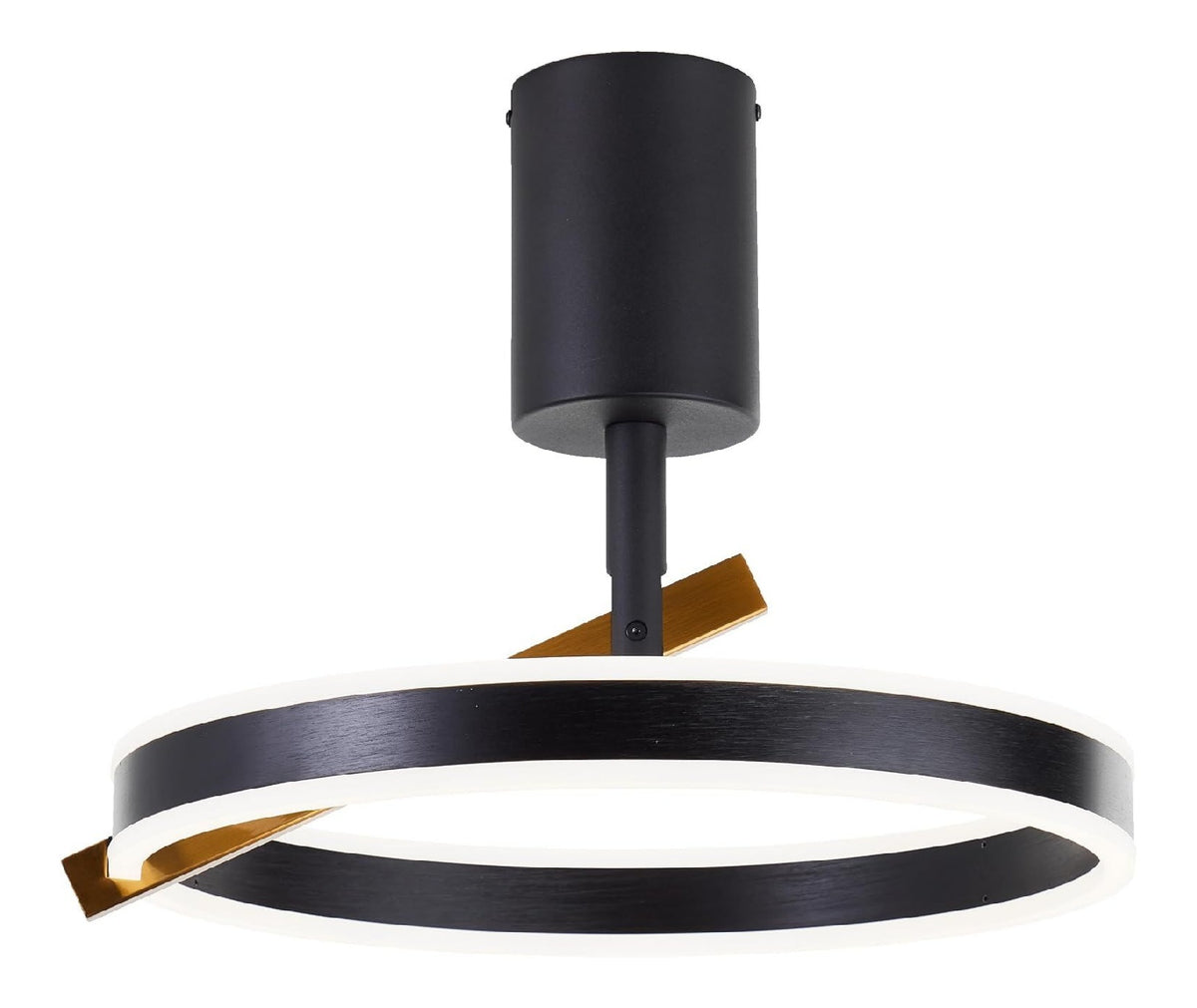Luminaire Noir et Ambre a silhouette graphique de type plafonnier 6500 K