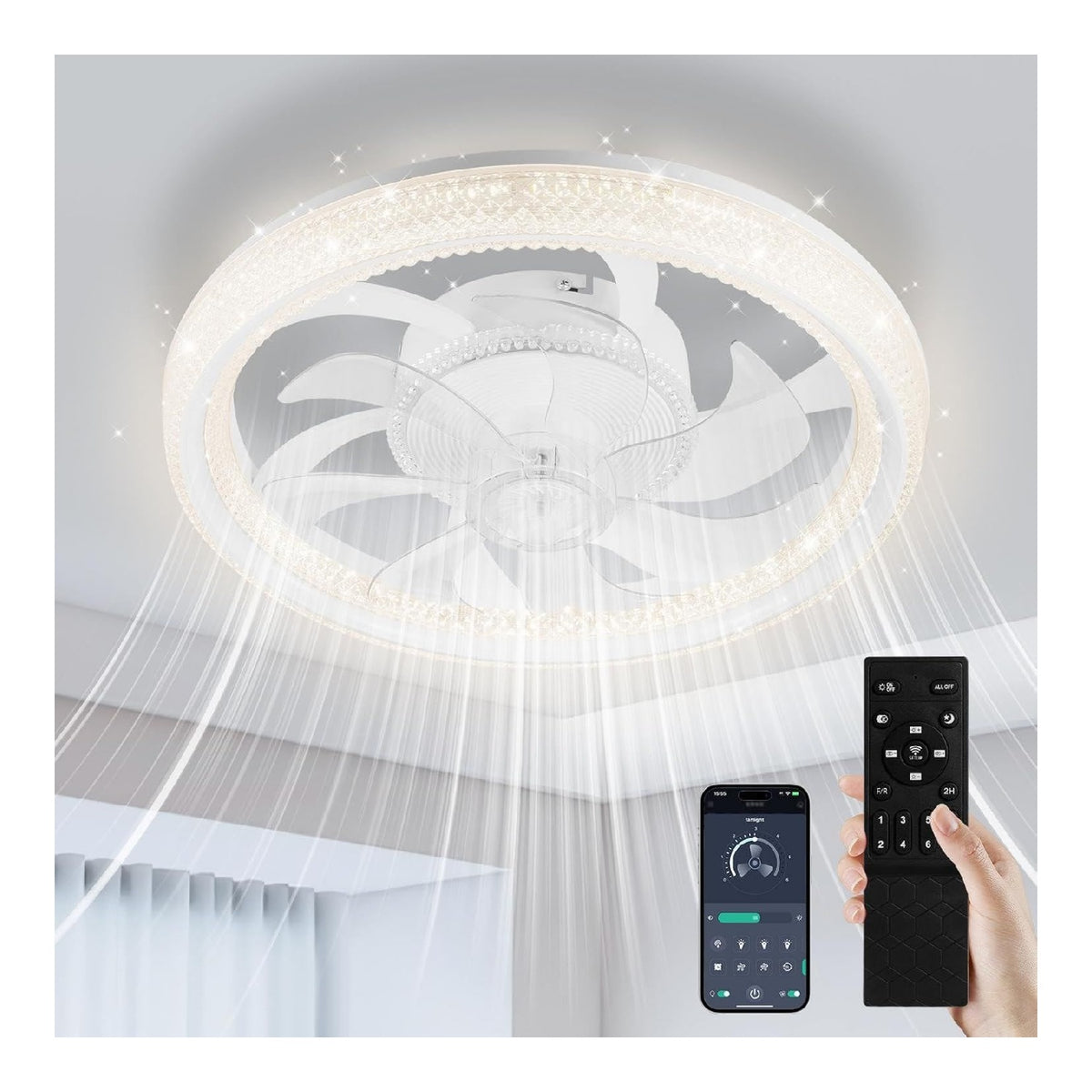 Luminaire Blanc et Ambre a presence elegante et lumiere agreable 42W 3000K