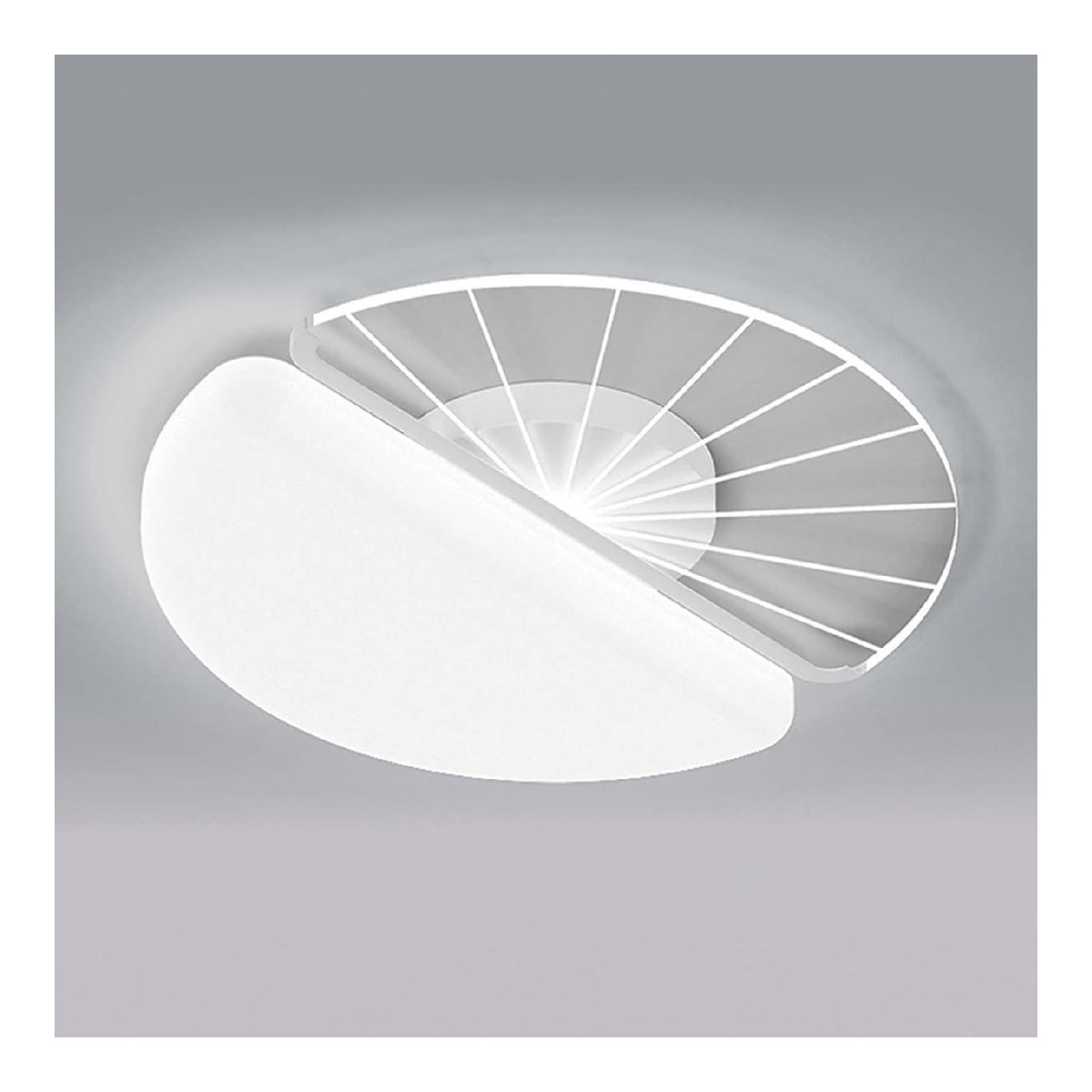 Suspension Blanc et Ambre aux lignes epurees avec eclairage confortable 90W
