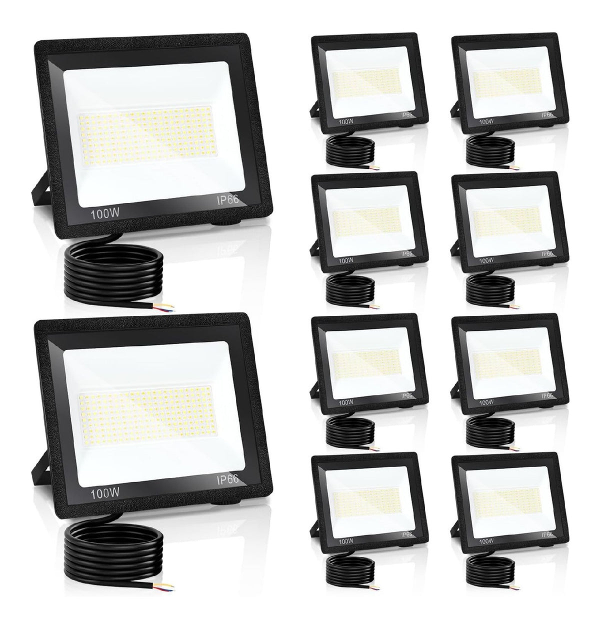 Luminaire Blanc et Rouge a silhouette graphique de type spot de plafond 100W IP66 6500K