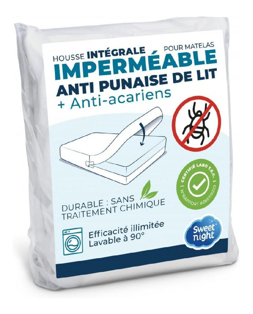 NIGHT SWEET Housse integrale Matelas impermeable 90x190 cm AntiPunaise du lit et Antiacariens Renove Matelas Fermeture a glissiere sans Traitement Chimique EP jusqu'a 25 cm