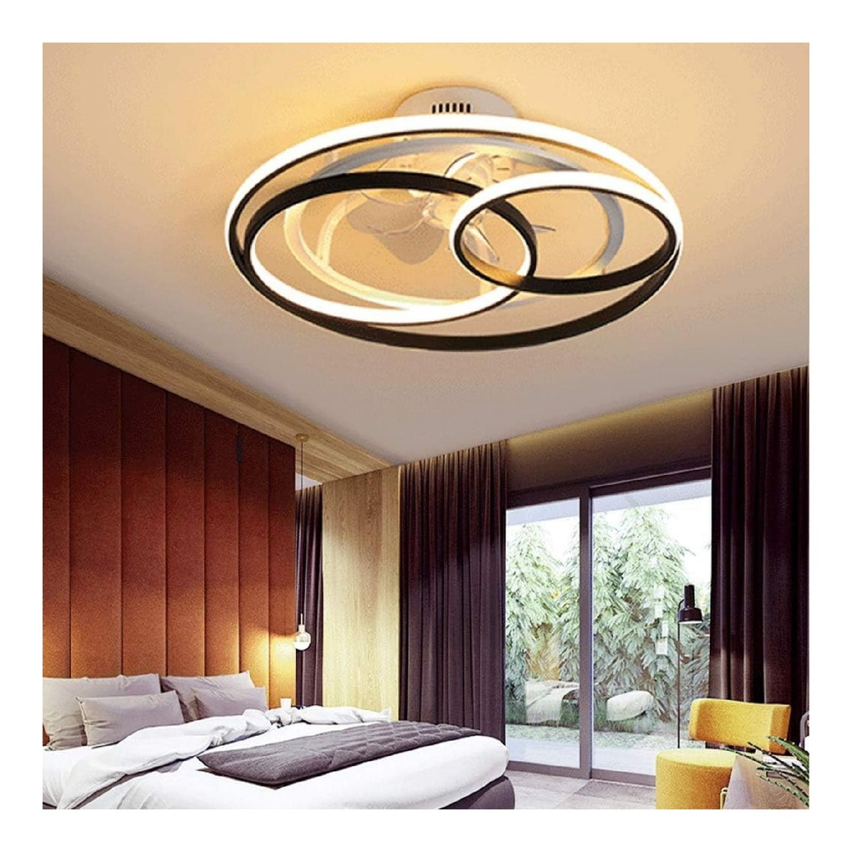 Plafonnier decoratif Rouge et Transparent avec diffusion lumineuse harmonieuse 50W 6000K