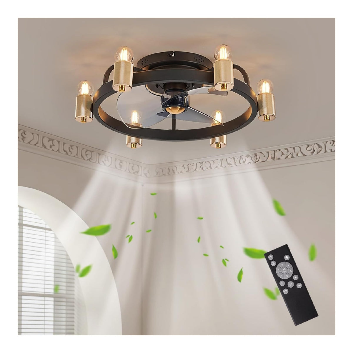 Luminaire Noir et Dore a silhouette graphique de type luminaire E27