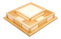 Plafonnier Blanc et Ambre aux lignes epurees avec eclairage confortable 24 W Q5-7686