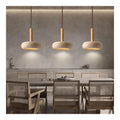 Suspension Ambre et Beige aux lignes epurees avec eclairage confortable 10W