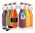 du HEFTMAN Lot 6 bouteilles en verre possedant bouchons hermetiques 250ml pour le vin les condiments les boissons l'huile le vinaigre le kombucha et l'eau