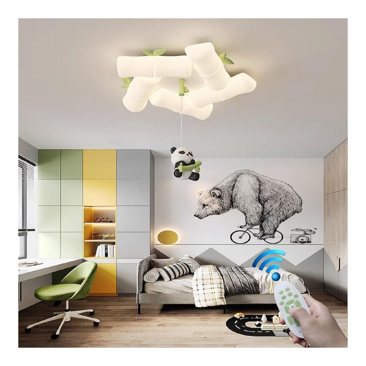 Lustre Blanc et Ambre au style moderne avec conception fonctionnelle 3000K F9-6538