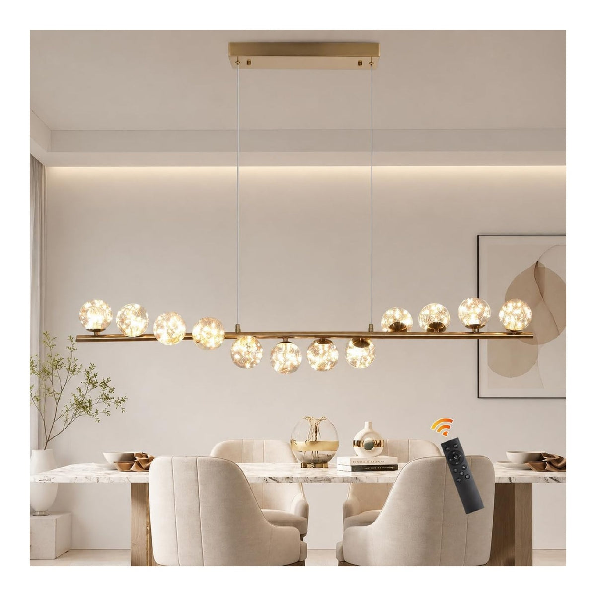 Lustre Dore et Vert au style moderne avec conception fonctionnelle 50 W 3000K