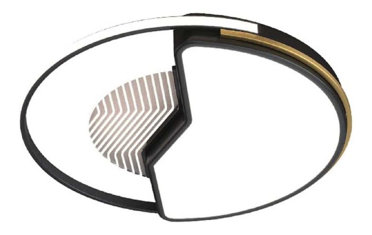 Plafonnier Noir et Blanc a presence elegante et lumiere agreable 36W
