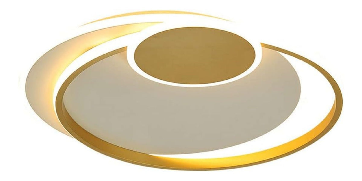 Solution lumineuse Blanc et Dore au dessin sobre en format plafonnier