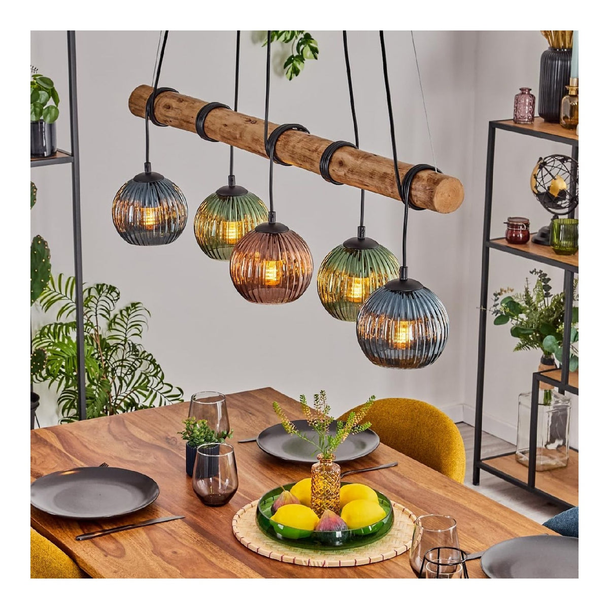 Solution lumineuse Noir et Ambre au dessin sobre en format suspension IP20 E27 36P-104