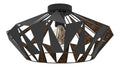 Luminaire Noir et Ambre a silhouette graphique de type lustre E27