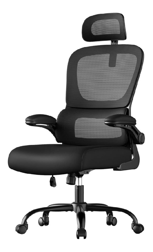 de Chaise SONGMICS Bureau Chaise Ergonomique possedant Tissu en Maille Respirant a Double Couche Soutien Lombaire Adaptatif AppuiTete Reglable pour Bureau a Domicile Noir d'Encre OBN041B01