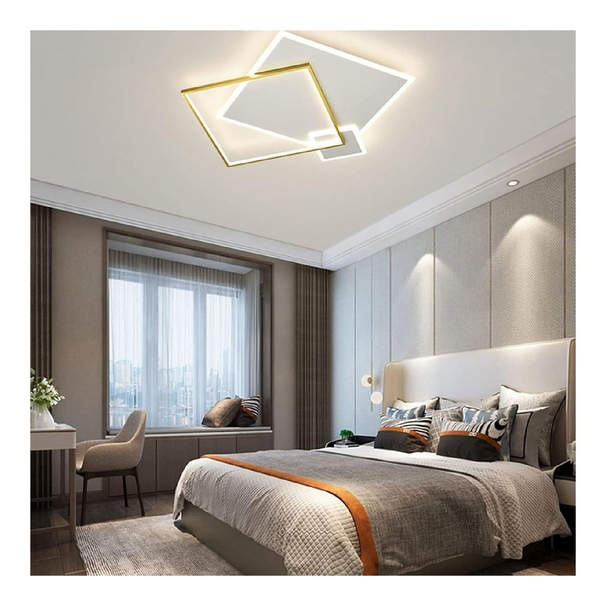 Lustre Noir et Blanc au style moderne avec conception fonctionnelle 48W 3000K