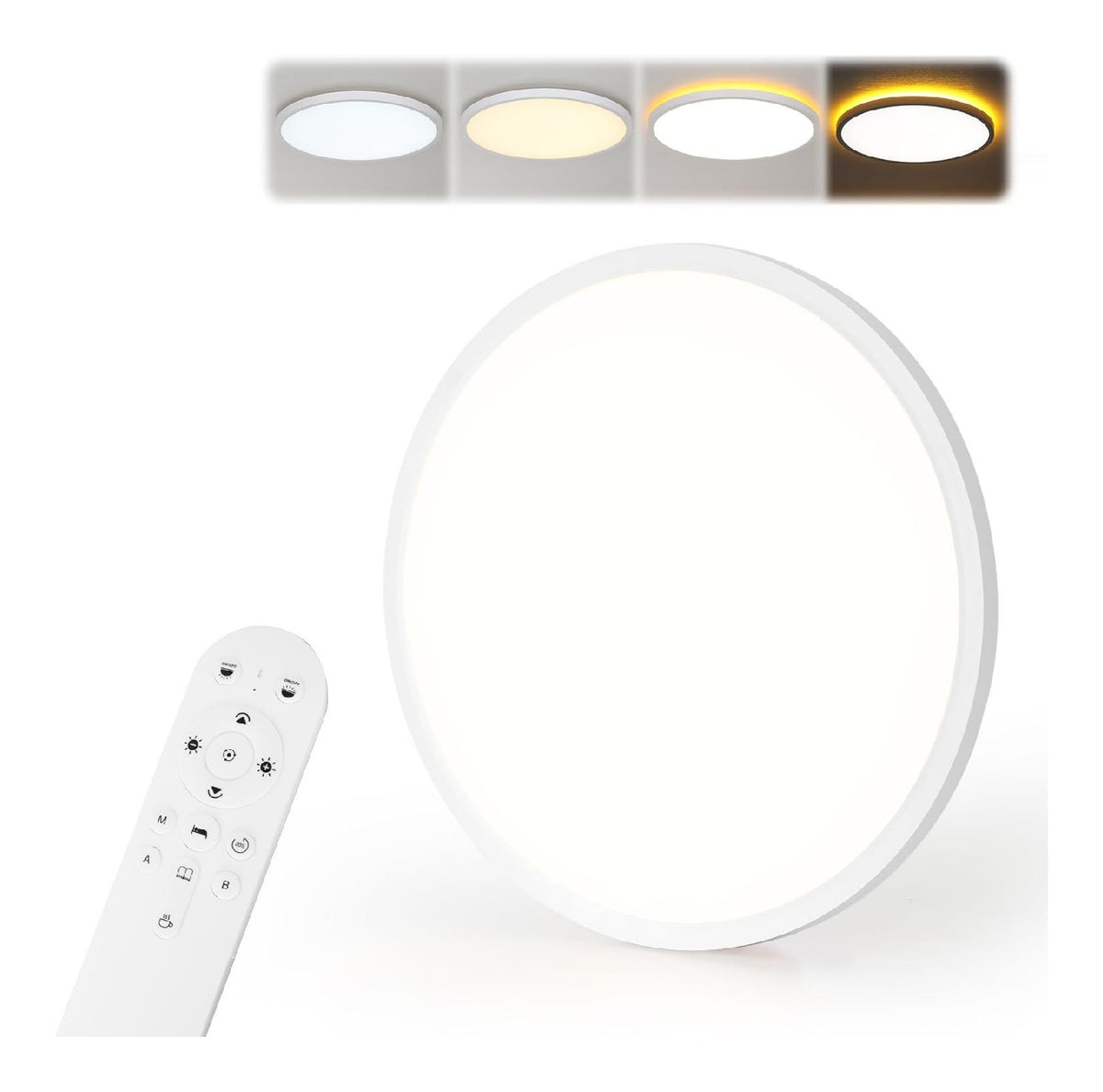 Plafonnier Blanc et Dore a presence elegante et lumiere agreable 60W 3000K