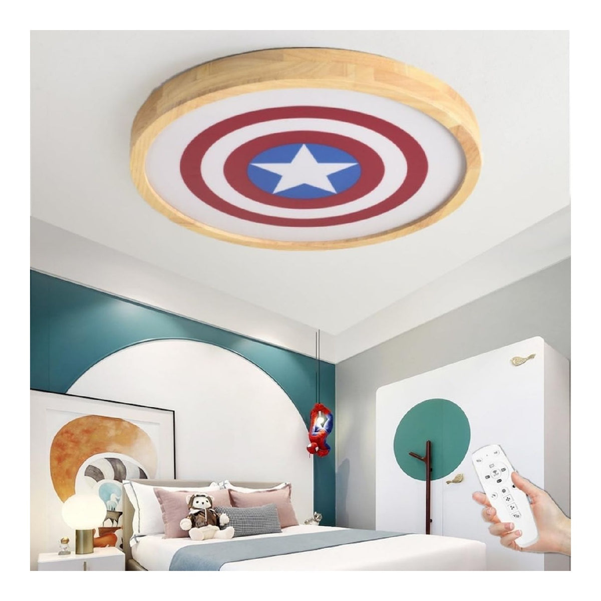 Luminaire Blanc et Ambre a silhouette graphique de type lustre 24W 3000K