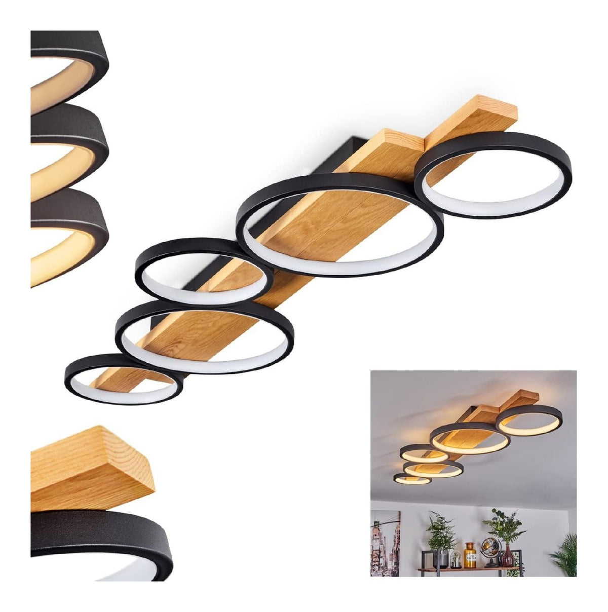 Luminaire Noir et Blanc a silhouette graphique de type plafonnier IP20 3000 K