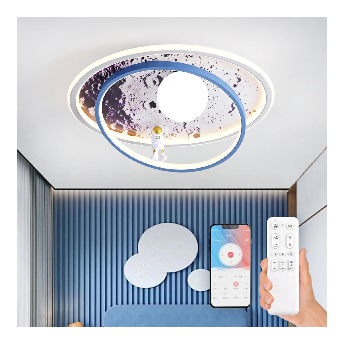 Plafonnier decoratif Blanc et Ambre avec diffusion lumineuse harmonieuse