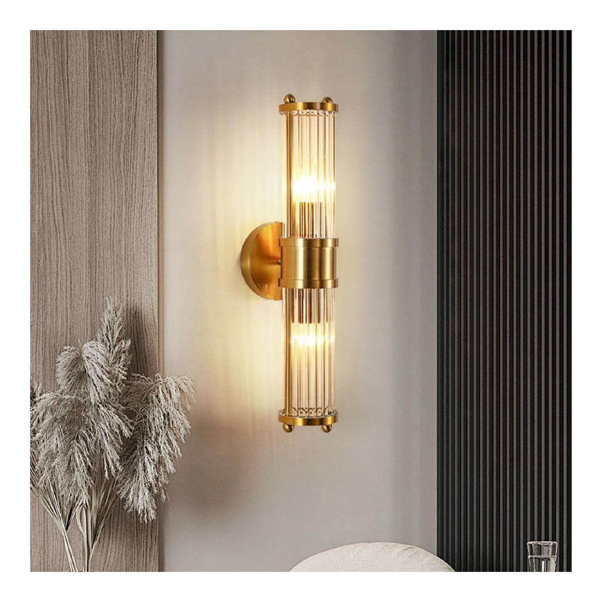 Applique murale decoratif Dore et Ambre avec diffusion lumineuse harmonieuse E14