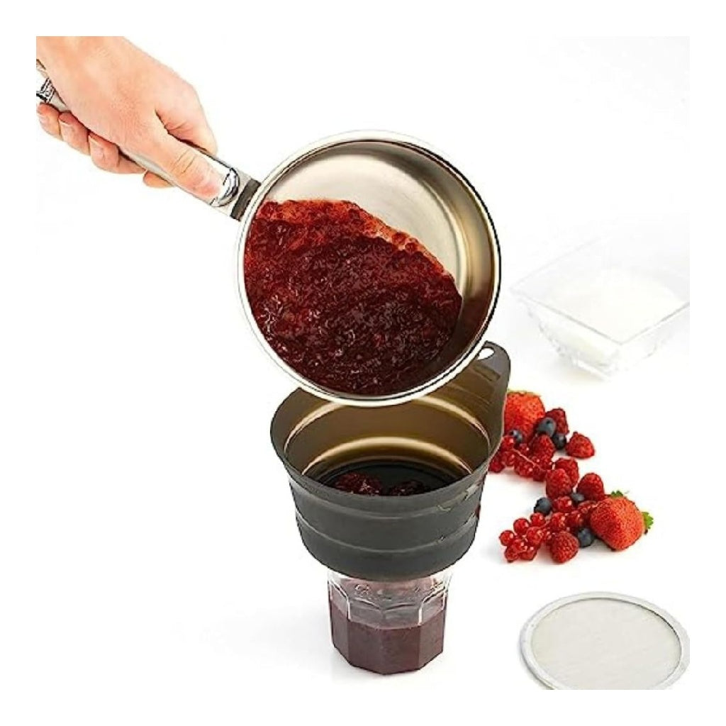Entonnoir mastrad Filtrant REVOLUTIONNAIRE Confitures Mousses Vin Grille Amovible Noir Fume