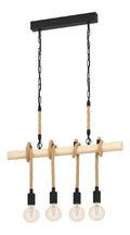 Suspension Noir a presence elegante et lumiere agreable E27