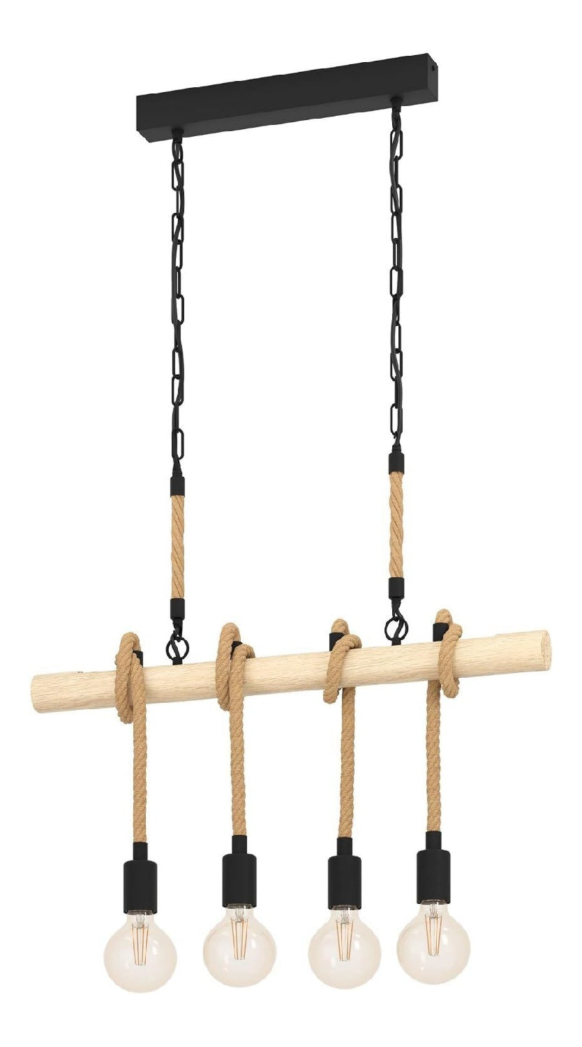 Suspension Noir a presence elegante et lumiere agreable E27