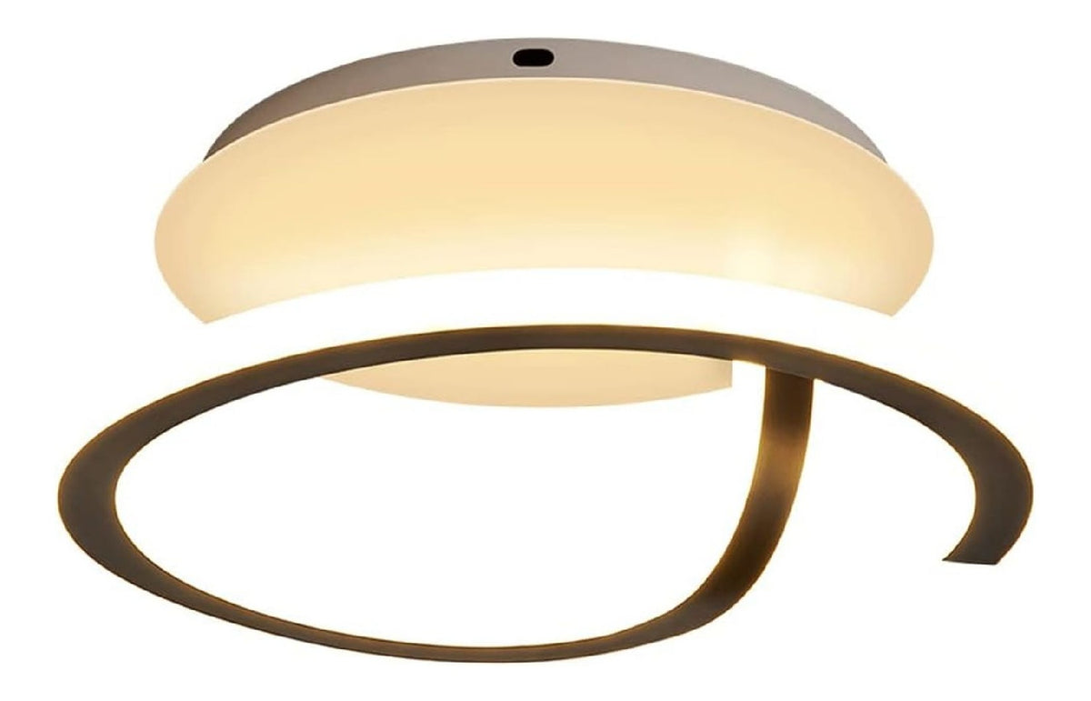 Plafonnier Ambre aux lignes epurees avec eclairage confortable 24 W