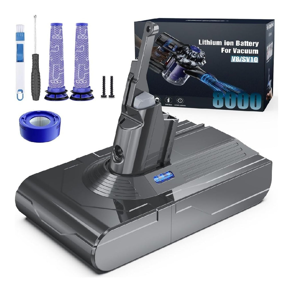 pour Batterie Morpilot V8 possedant 3 Filtres SV10 Absolute Animal Pro Motorhead Extra Fluffy Plus Slim Parquet Total Clean SV25 Aspirateur sans Fil possedant Tournevis