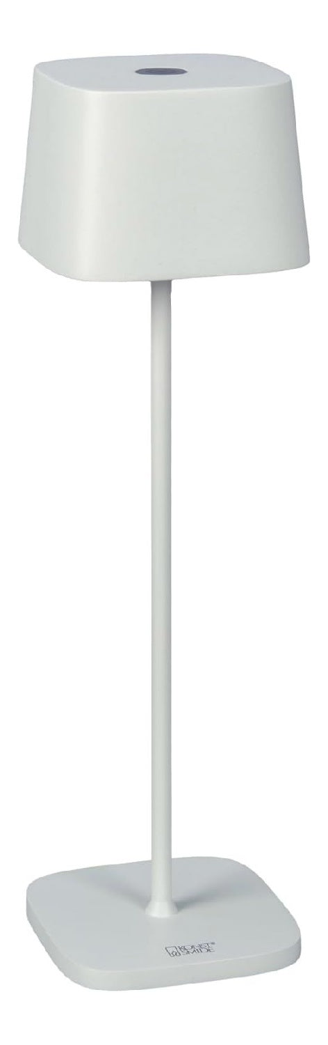 Lampe de table Blanc et Rouge aux lignes epurees avec eclairage confortable IP 54 2700 K