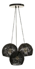 Suspension Noir aux lignes epurees avec eclairage confortable 40W E27