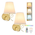 Luminaire Blanc et Dore a silhouette graphique de type applique murale 3000 K