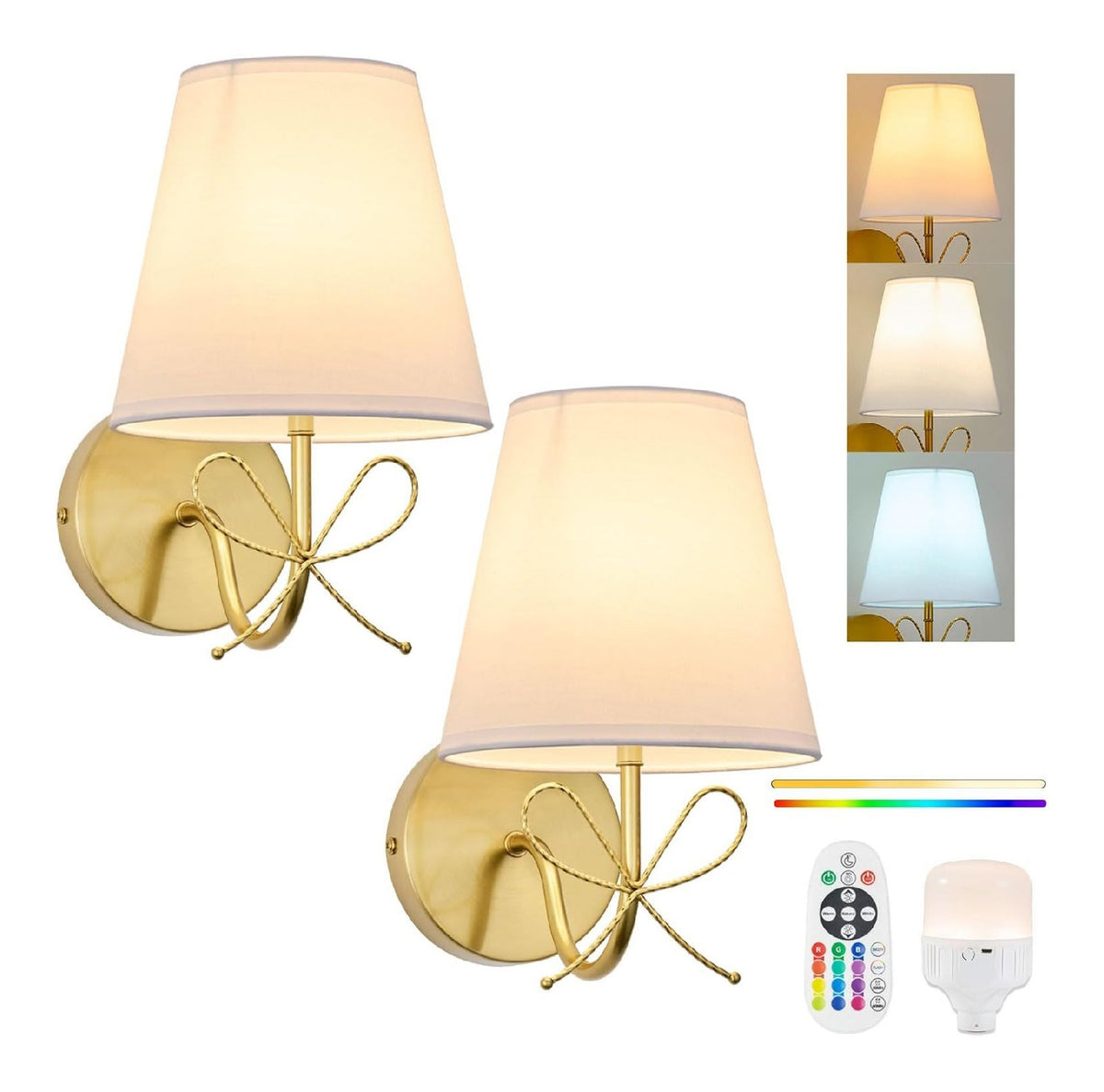 Luminaire Blanc et Dore a silhouette graphique de type applique murale 3000 K