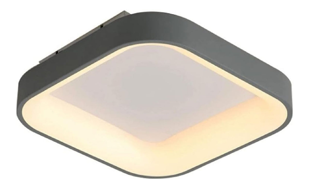 Plafonnier Blanc et Gris a presence elegante et lumiere agreable 36W