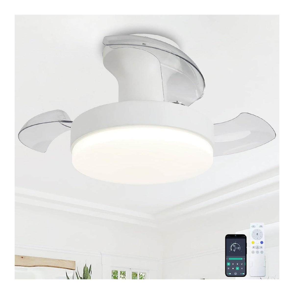 Luminaire Blanc et Ambre a silhouette graphique de type lustre 40 W 3000 K