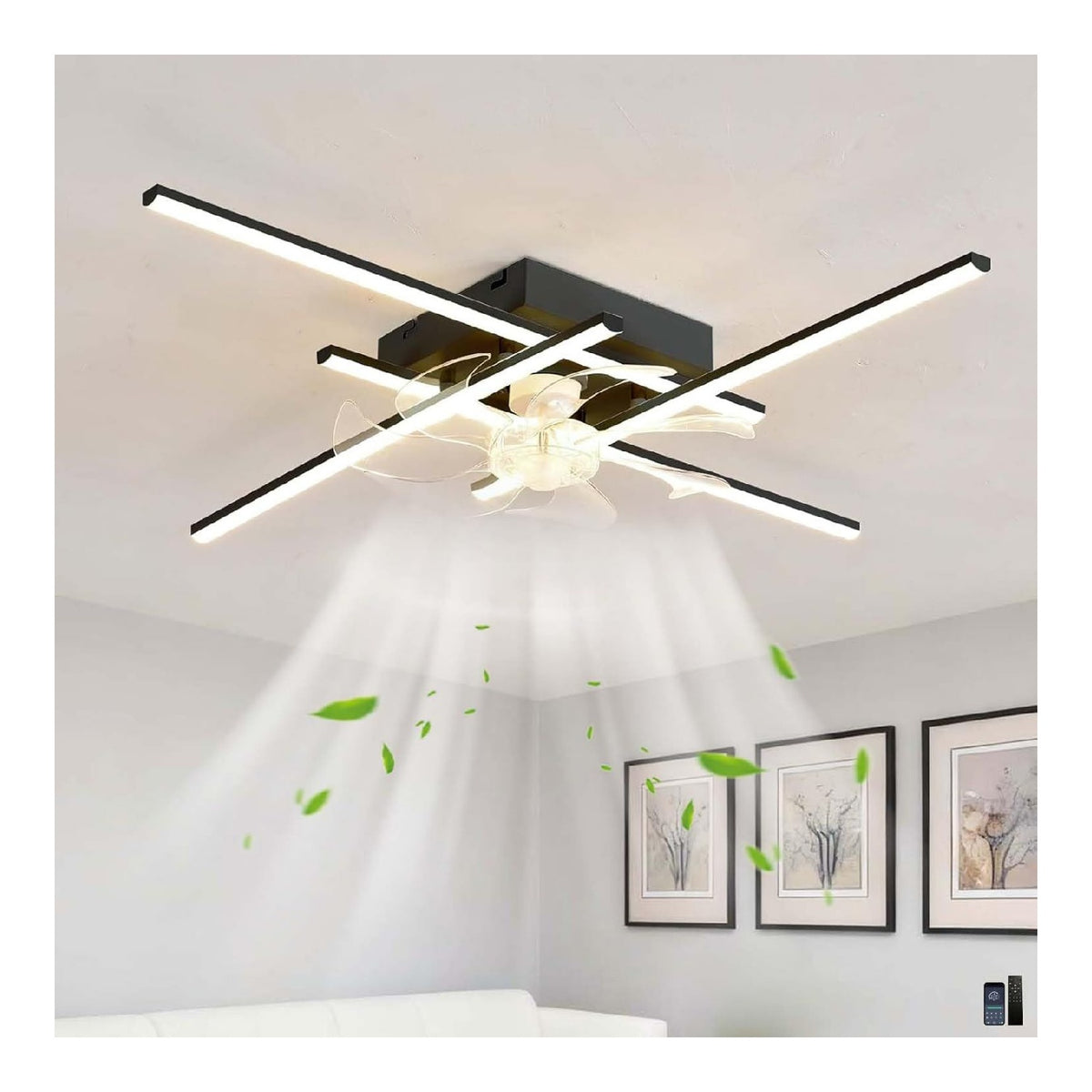 Lustre Noir et Ambre au style moderne avec conception fonctionnelle 3000 K