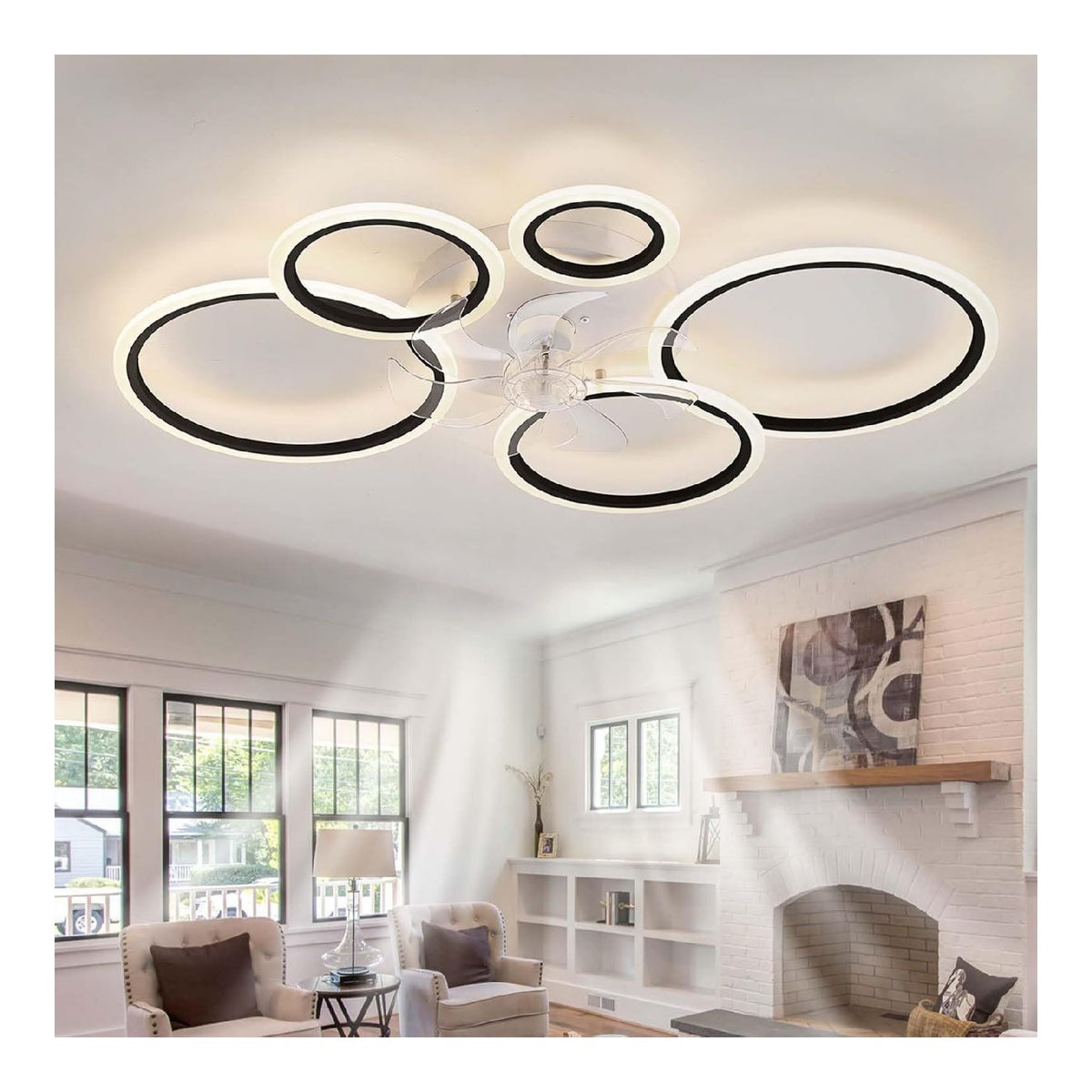 Solution lumineuse Noir et Blanc au dessin sobre en format lustre QG-1338