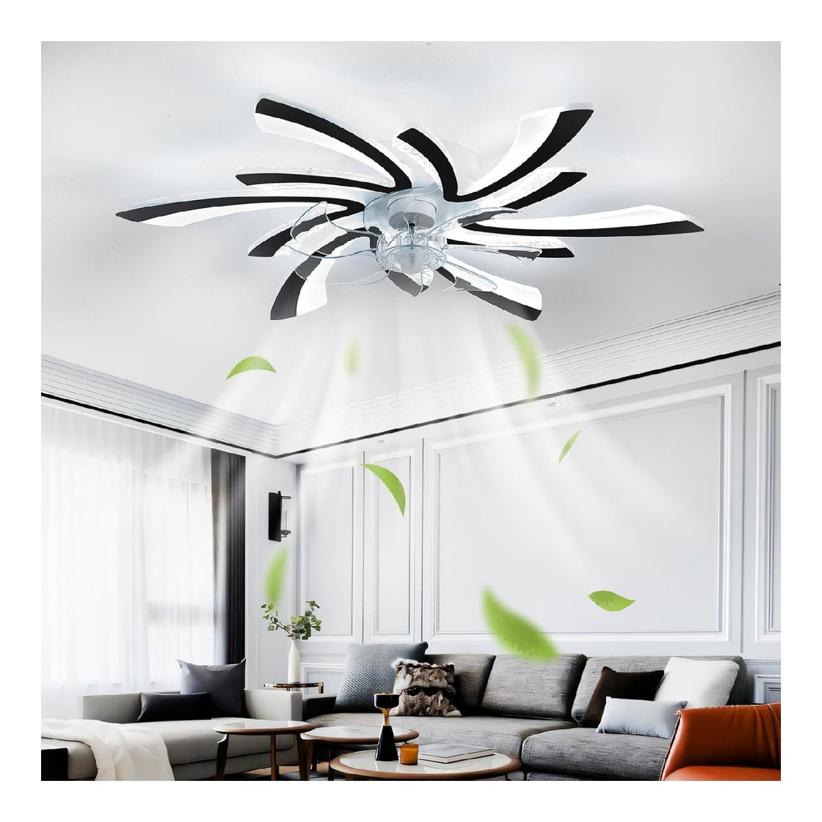 Lustre Noir et Blanc a presence elegante et lumiere agreable G5-2347