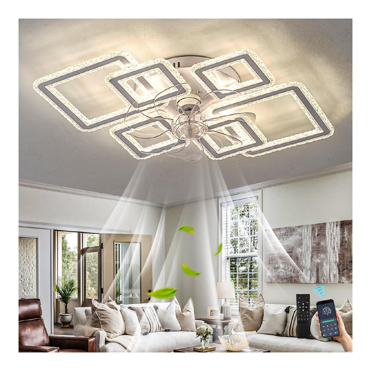 Luminaire Blanc et Ambre a silhouette graphique de type plafonnier 3000K
