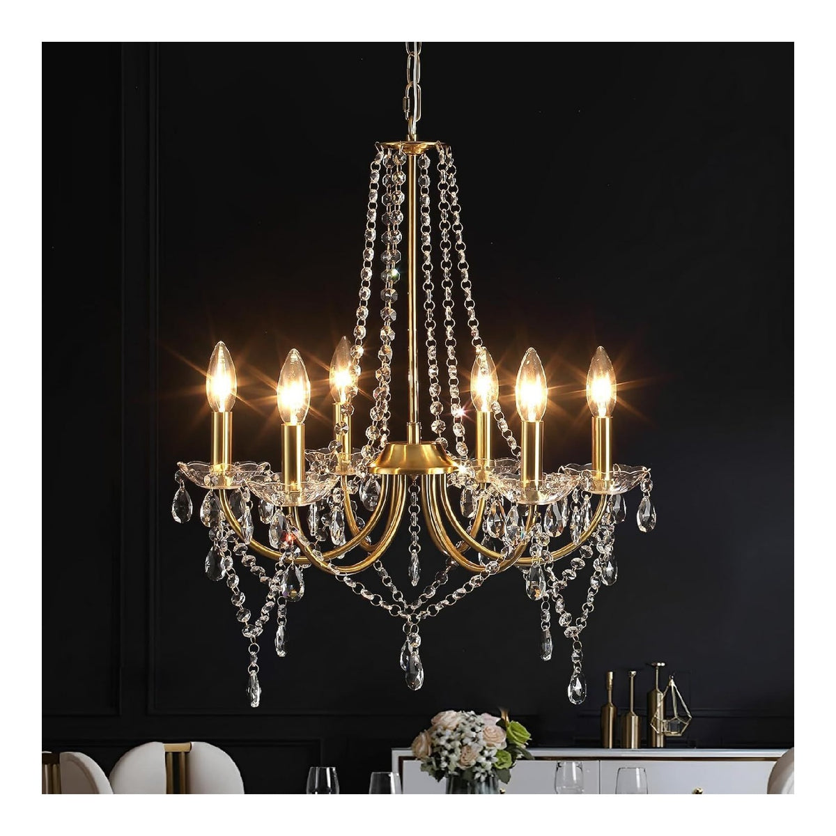 Luminaire Blanc et Dore a silhouette graphique de type lustre 60 W E14