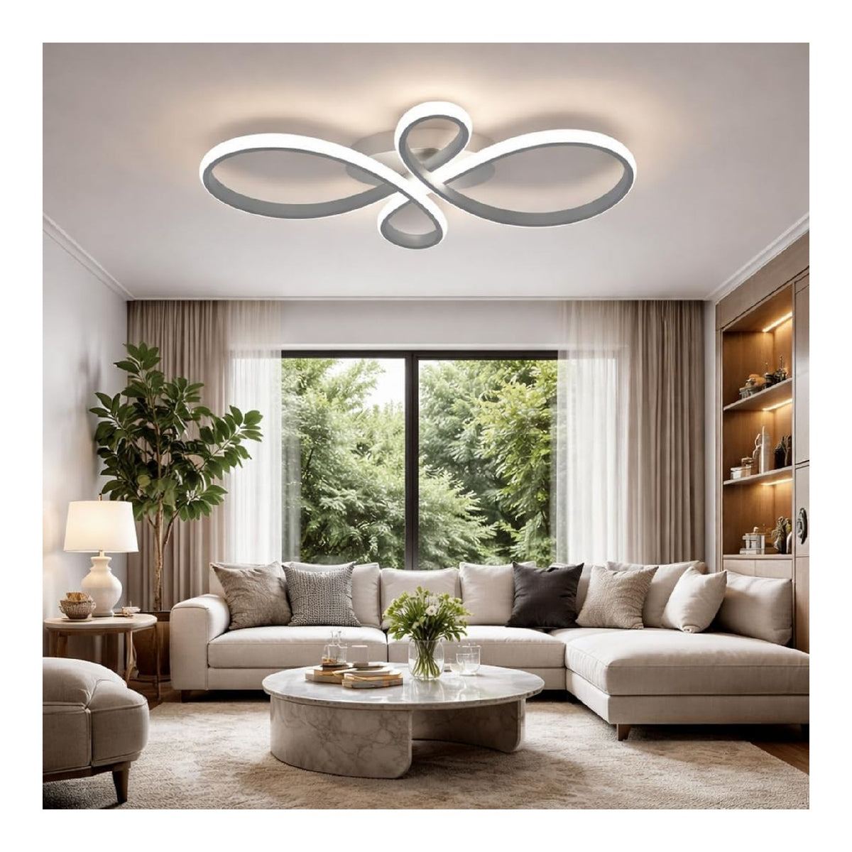 Solution lumineuse Noir et Blanc au dessin sobre en format lustre J5-6880