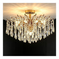 Lustre decoratif Dore et Ambre avec diffusion lumineuse harmonieuse E14