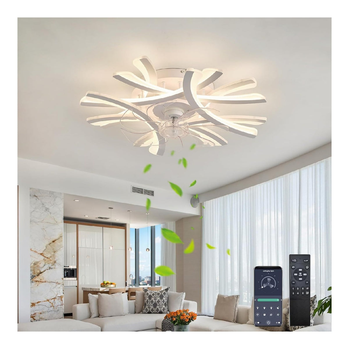 Eclairage Blanc et Ambre contemporain en version plafonnier L9-7330