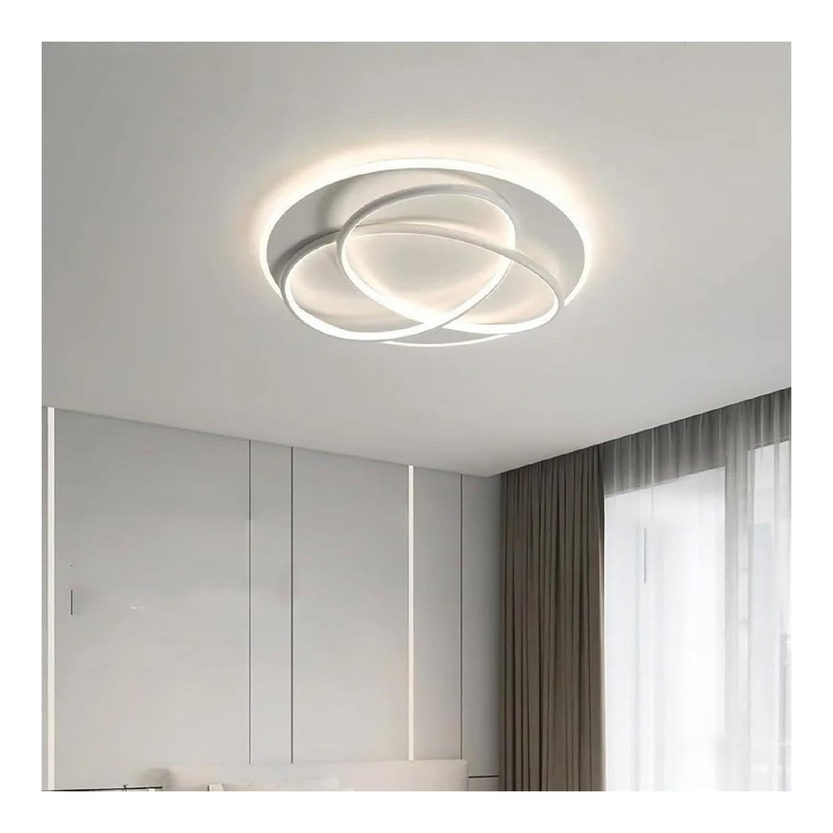 Luminaire Noir et Blanc a silhouette graphique de type plafonnier 3000K