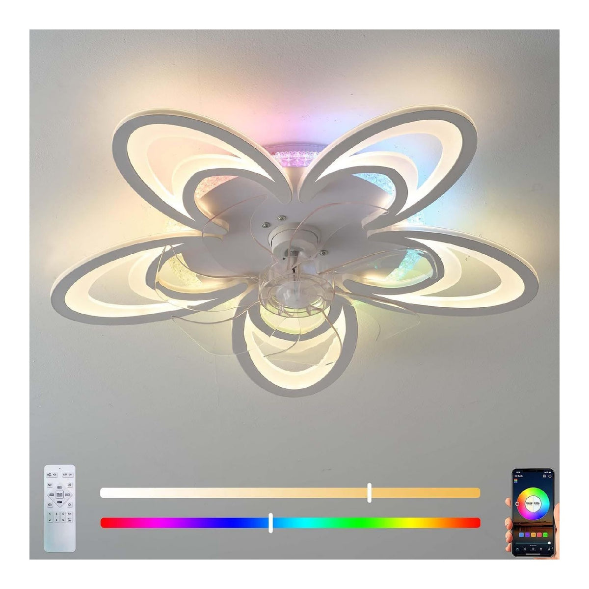 Plafonnier Blanc et Ambre au style moderne avec conception fonctionnelle 6000 K